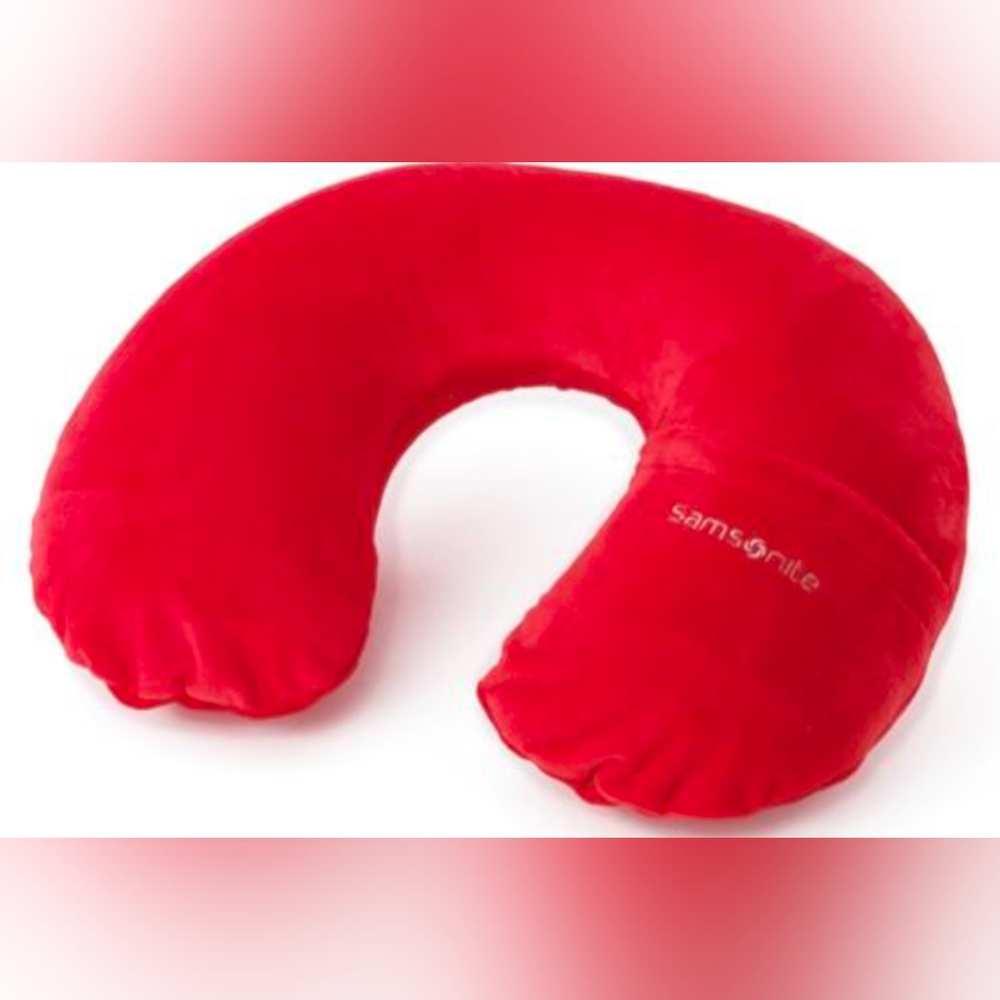 Samsonite | Inflatable Neck Pillow with Cover | Red Pepper